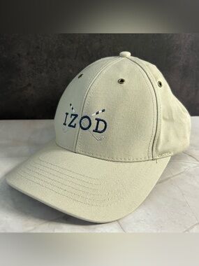 Izod khaki baseball cap with navy logo